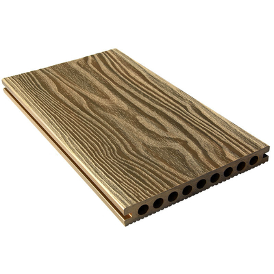Outdoor Plastic Wood Grain Hollow Composite Decking Cedar Color Recycled 2.2m 2.7m 3.6m
