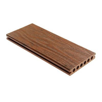 Anti Mildew Hollow Core Composite Decking CNAS Woodgrain Color
