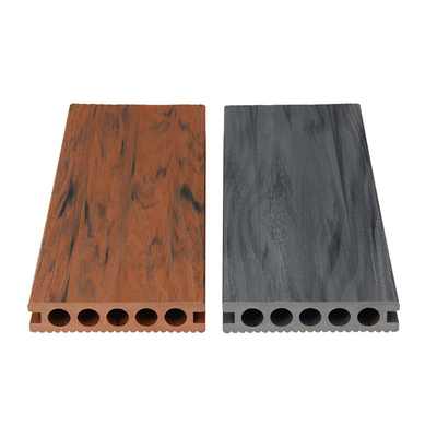 WPC 140mm Hollow Composite Decking Boards Groove Surface Art Color For Villa