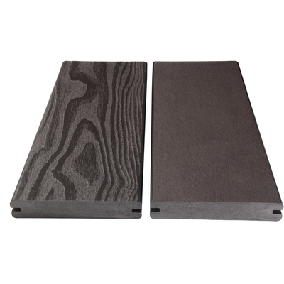 134x24mm Grey 38% HDPE Solid Composite Deck Boards UV Resistant