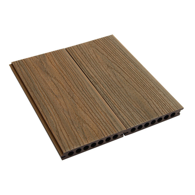 Teak Yard Wood Plastic Capped Composite Deck 157*22mm No Crack Decking
