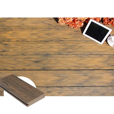 Recyclable Plastic Cedar Look Solid Composite Decking Material 140x30mm