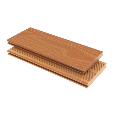 Waterproof Solid Composite Wood Decking With No Plastic Feel