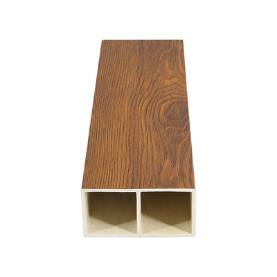 Wood Grain Composite Hollow WPC Timber Tube 100x50mm For Restaurant