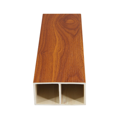 Wood Grain Composite Hollow WPC Timber Tube 100x50mm For Restaurant