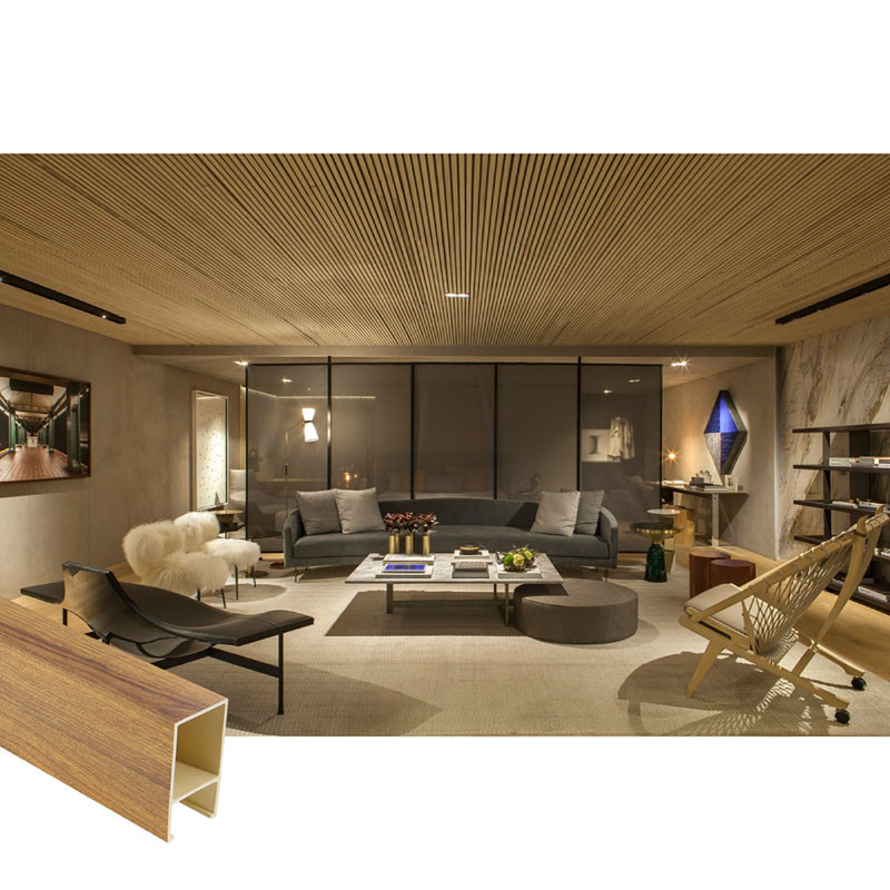 50x90mm Waterproof WPC Interior Ceiling Panels Pure Color CE5090