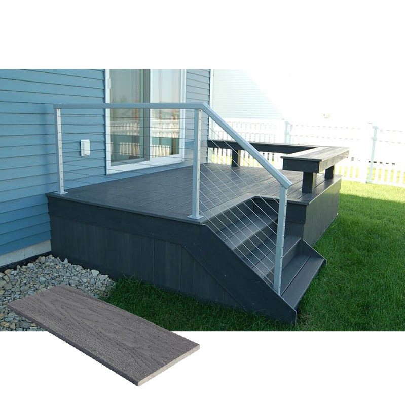 Wood Fiber Innocuous 12ft Composite Decking Trim Grey Fireproof Antisepsis TH05